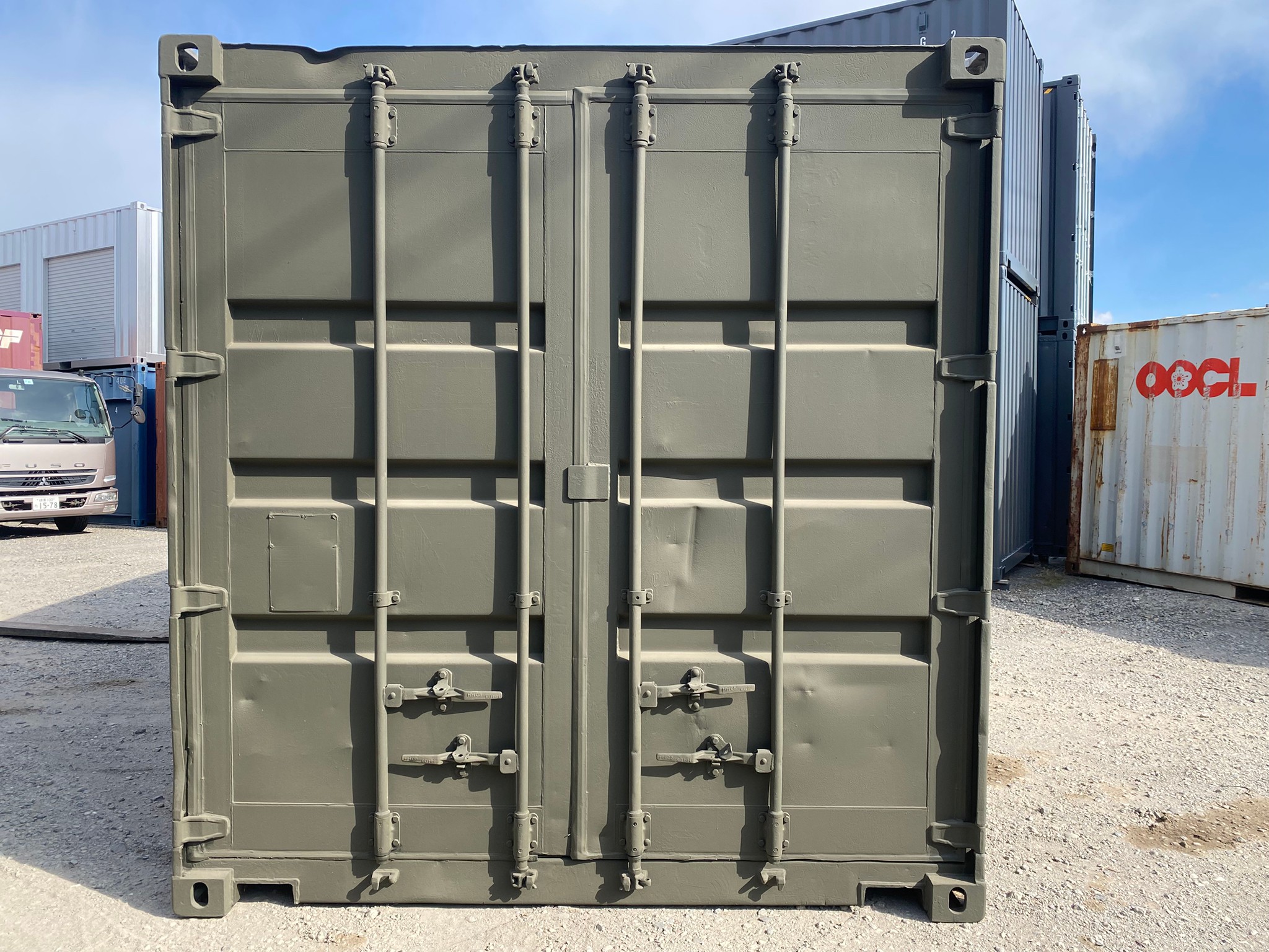 中古カラーコンテナ。外装カスタム塗装済みで見た目重視の用途に対応。用途に合わせた塗装色変更も可能、詳しくはお問い合わせください。