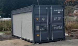 大型コンテナシャッター 配電盤、LED電気付き