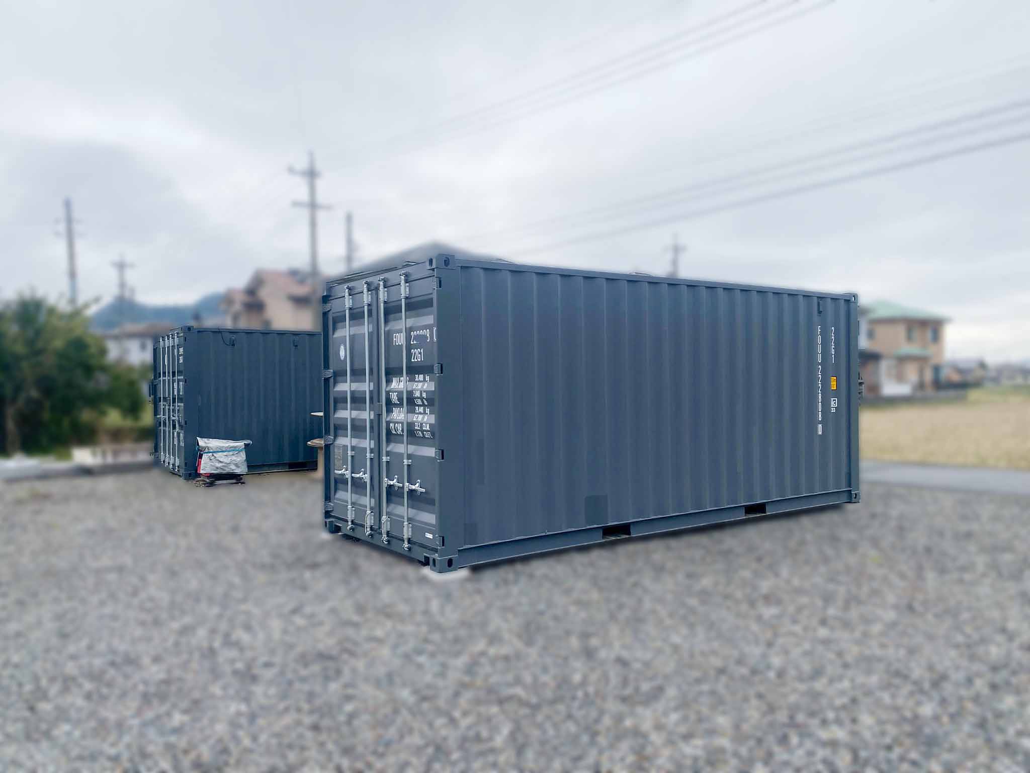 揖斐川町 電気工事業のお客様向け 20ft NEWVAN グレー コンテナ 納入事例