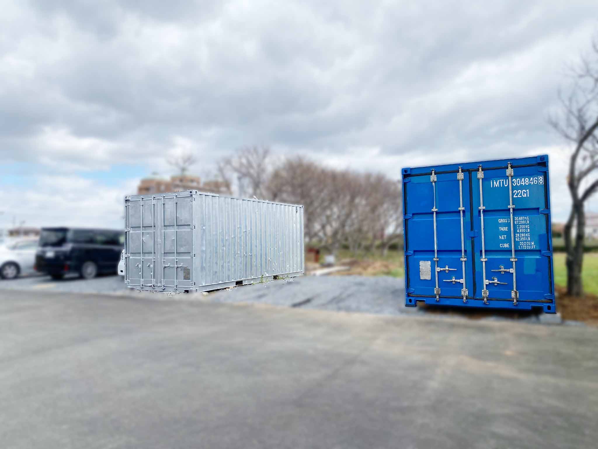 静岡県浜松市｜20ft 中古コンテナ 現状品 設置事例 材料、道具の保管