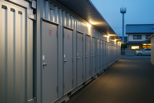 照明完備で夜間も安心なスイトコンテナ
