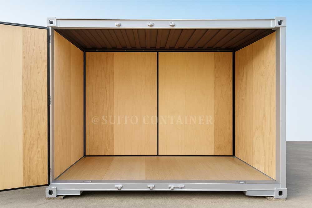 12ftコンテナ ベニヤ貼り 内装化事例