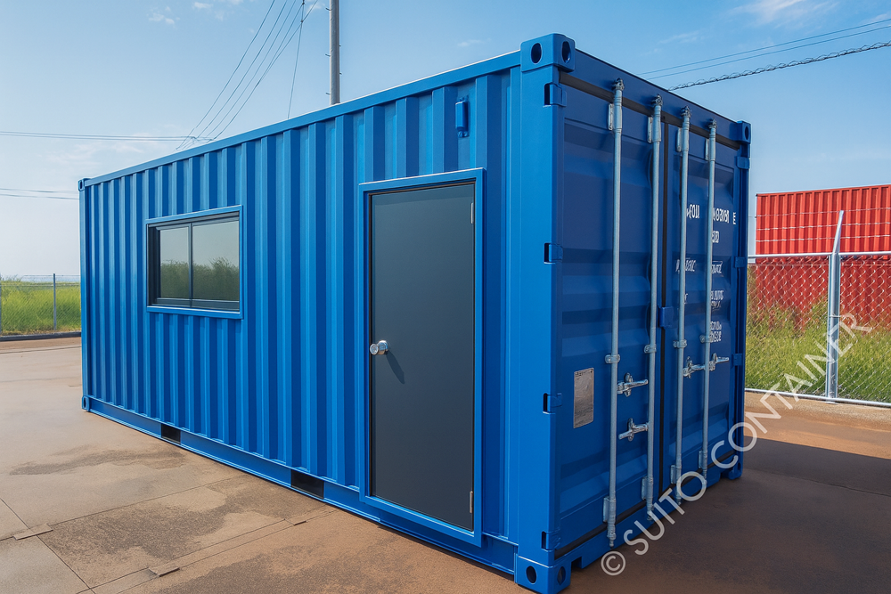 コンテナの寿命・ブルー20ftコンテナの外観