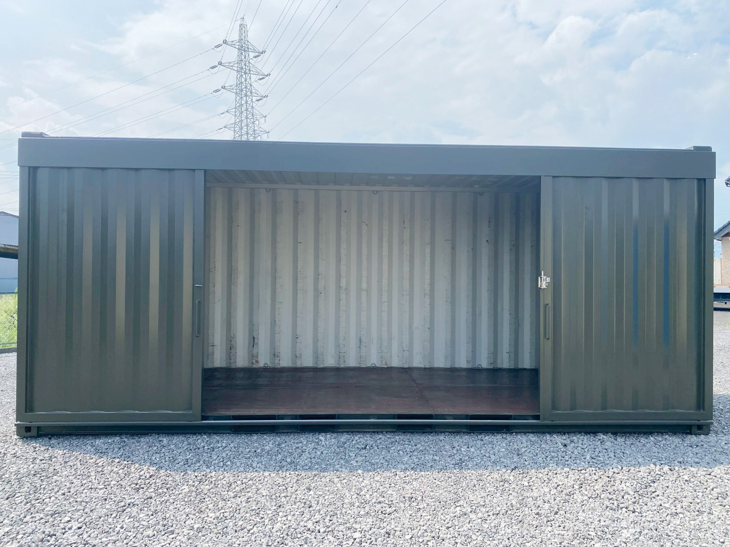 20フィート中古コンテナ 観音扉＋スライドドア 倉庫用途 スイトコンテナ