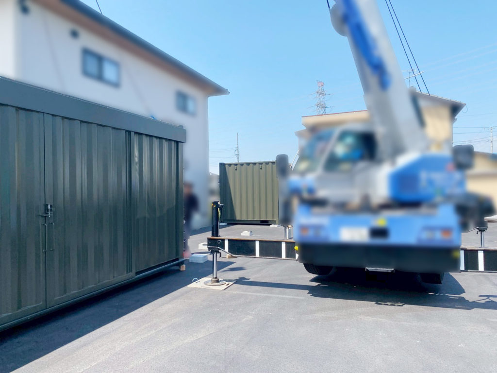 岐阜市上尻毛 20ftNEWVANコンテナ オリーブドラブ 両開きスライディングドア付き 倉庫用途