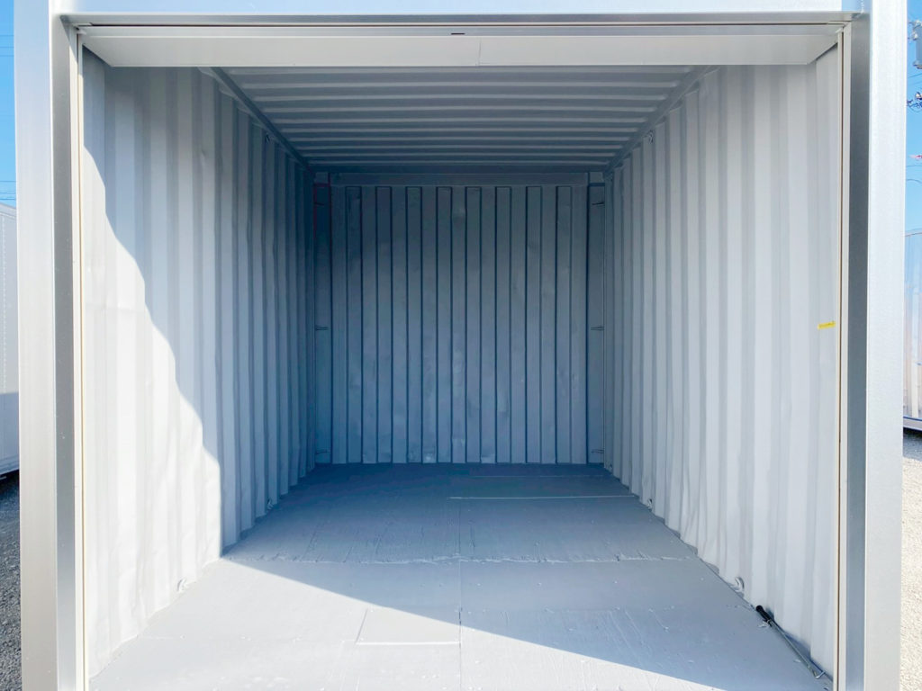 シャッター付き13ftコンテナRe（中古/シルバー）バイクや工具収納に最適