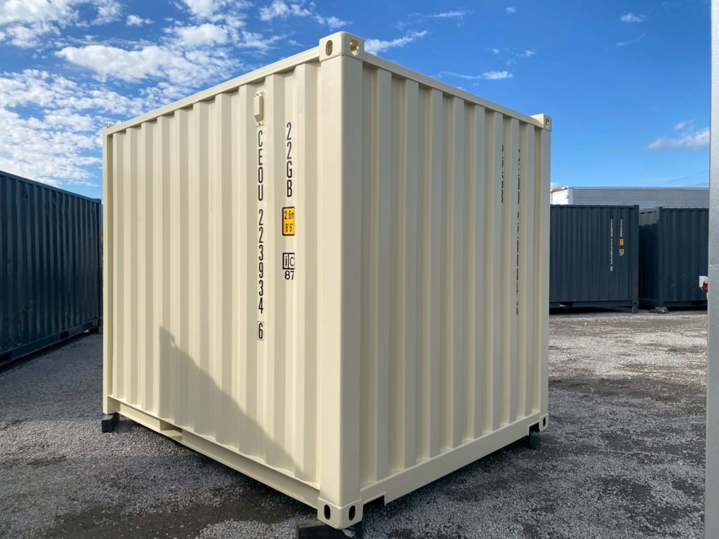 スイトコンテナ NEWVAN10ftコンテナRe アイボリー 側面・背面ビュー