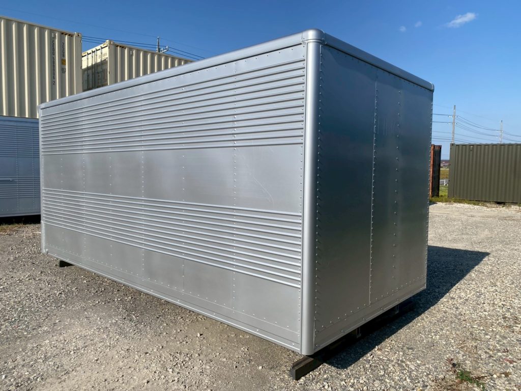 サイドドア・シャッター付き2tアルミコンテナ（中古）外観写真
