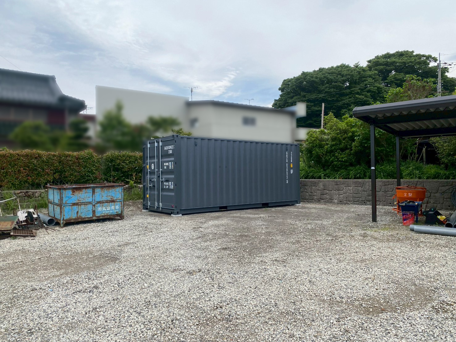 滋賀県愛知郡　20ft NEW VAN グレー　納品風景