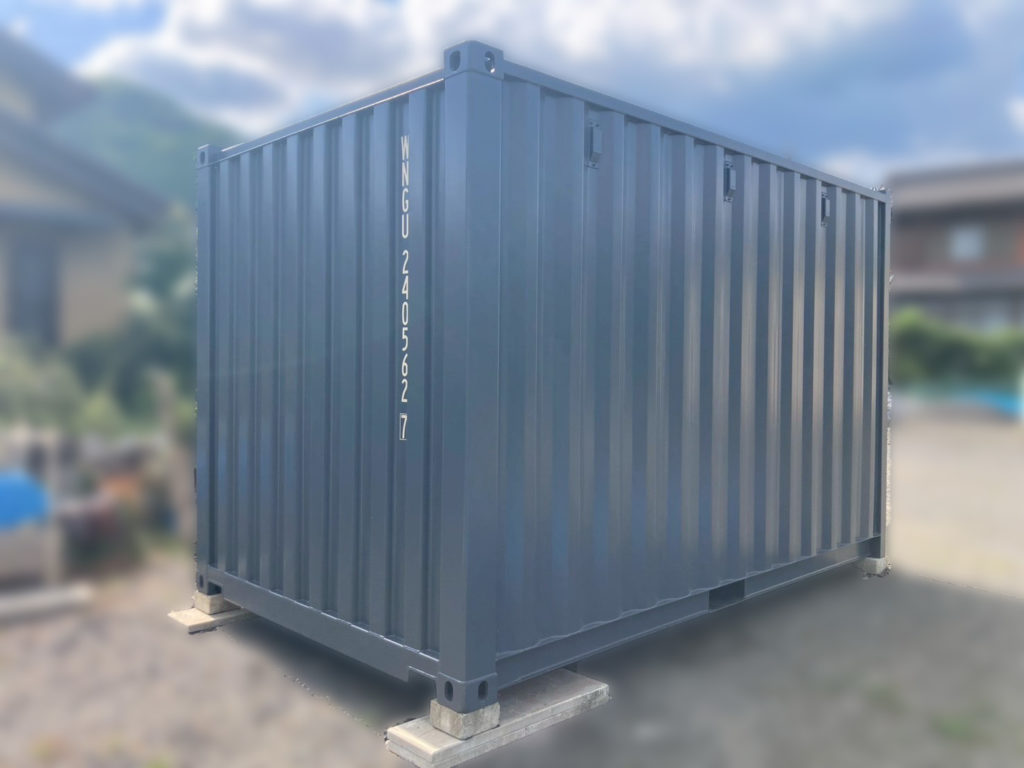 引渡し済み13ftシャッターコンテナ（中古・ダークグレー）の側面画像