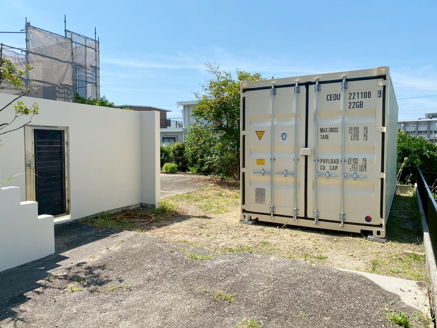 冷蔵庫保管に使用されるNEWVANコンテナ20ft アイボリー 外観