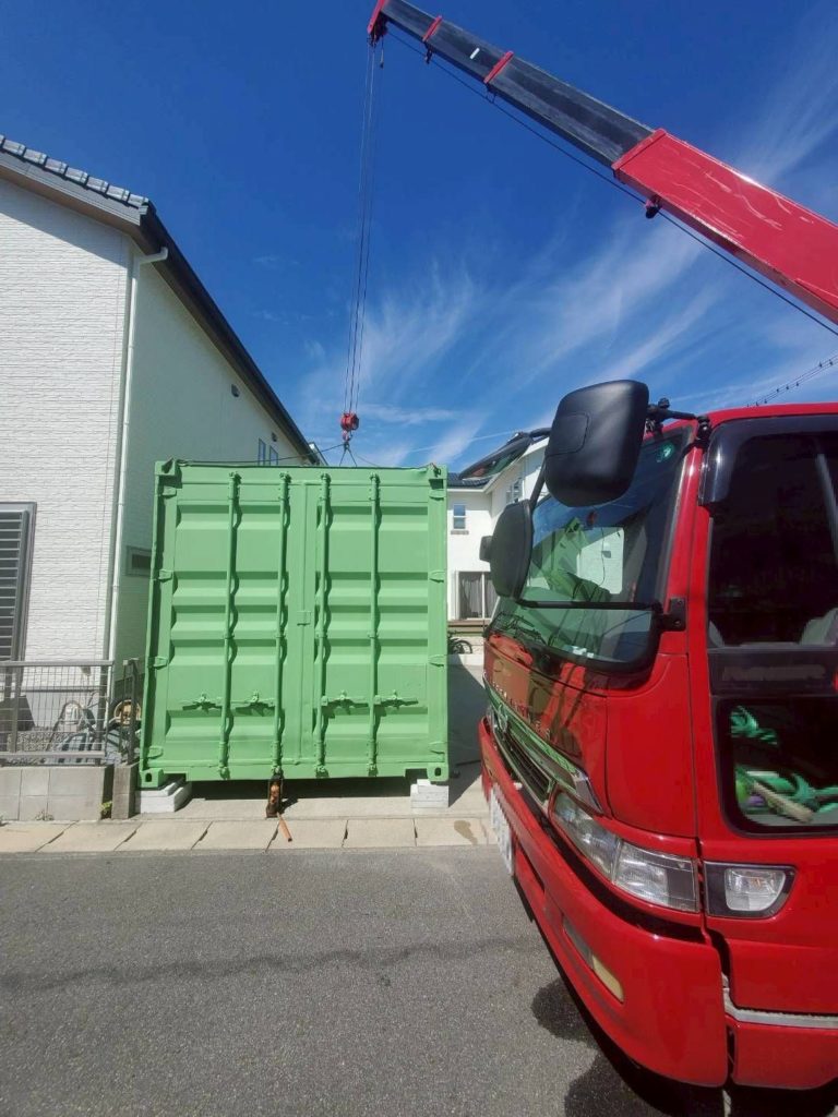 愛知県西尾市 20ft中古コンテナ（中古/緑色）